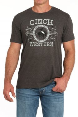 Men's Cinch Western Tee ~ Charcoal - Henderson's Western Store