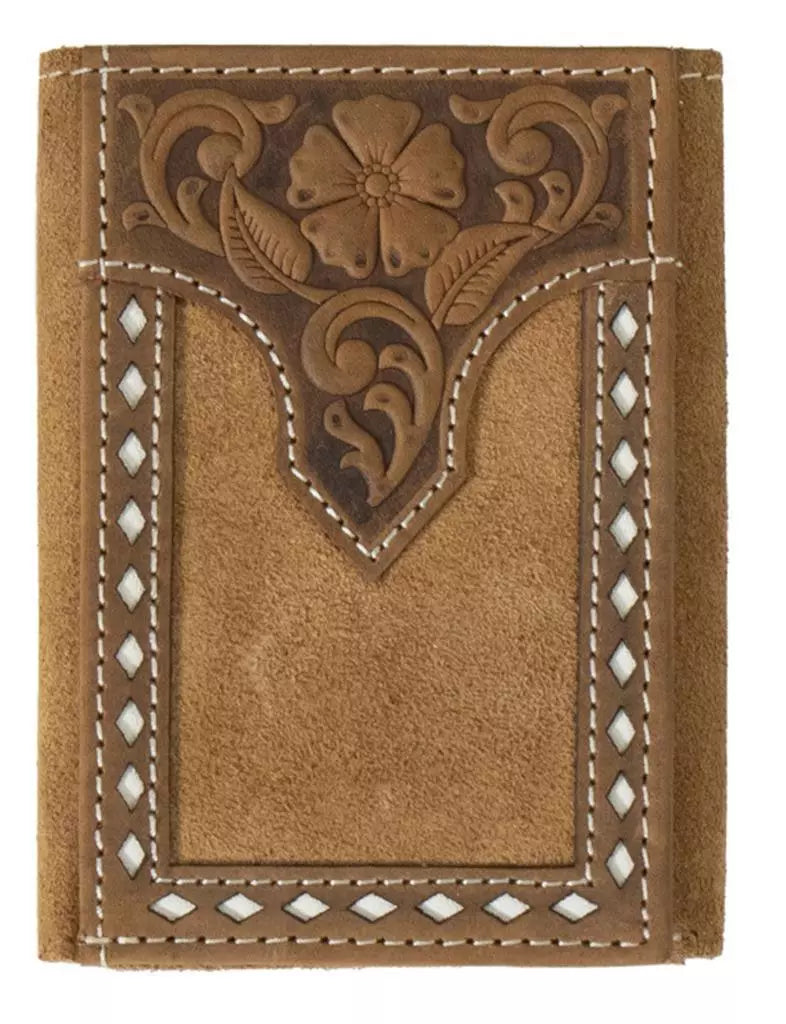 Leather Buck Laced Wallet ~ Tri-Fold - Henderson's Western Store