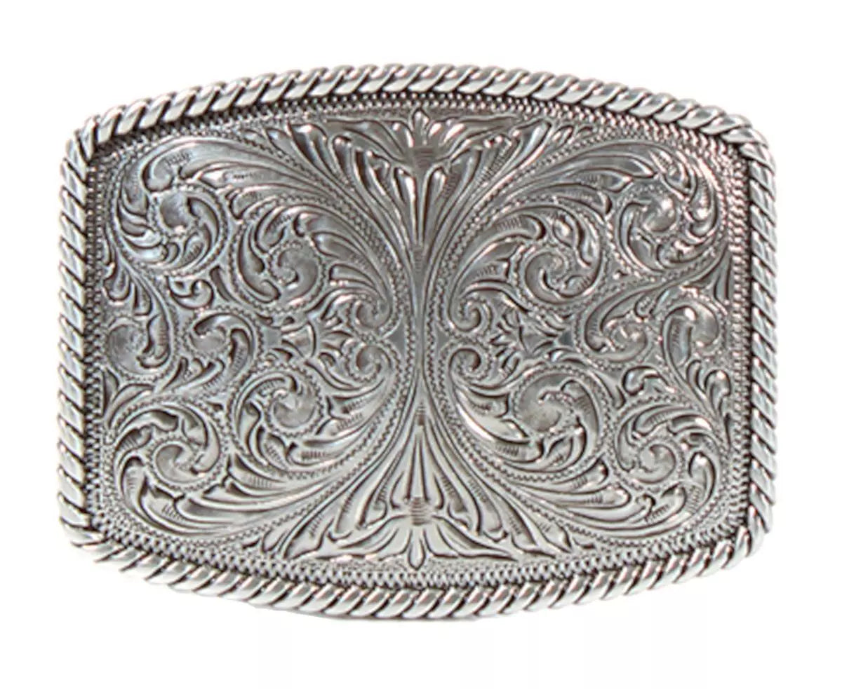 Silver Floral Buckle - Henderson's Western Store