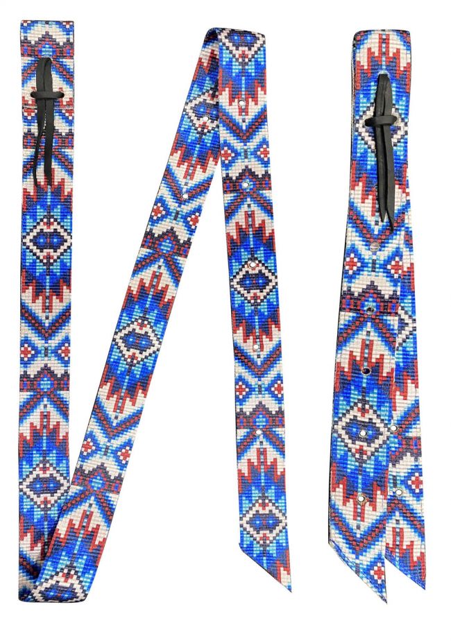 Nylon Tie Strap & Billet Set ~ Blue Aztec - Henderson's Western Store