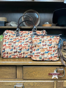 Load image into Gallery viewer, MW Horse Print Canvas Crossbody - Henderson&#39;s Western Store