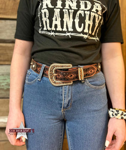 Load image into Gallery viewer, Ladies Angel Ranch Belt ~ Aztec Concho - Henderson&#39;s Western Store