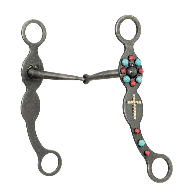 Southwest Collection Dark Grey Steel Cross Snaffle Bit Bits Partrade