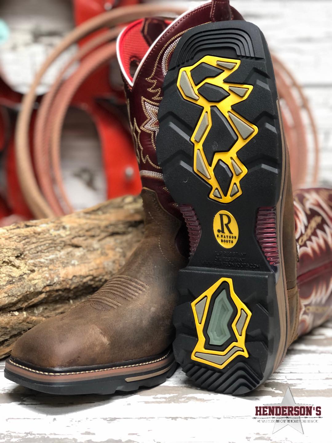 Adobe Brown Buffalo Work Boots Men's Boots R. Watson