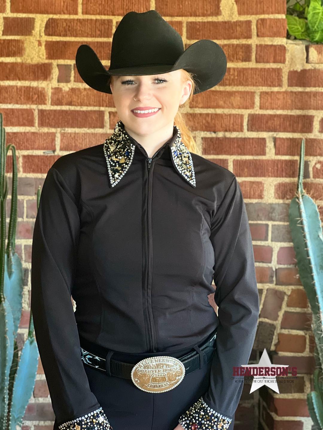 Elite Bling Collar Show Shirt ~ Gold - Henderson's Western Store