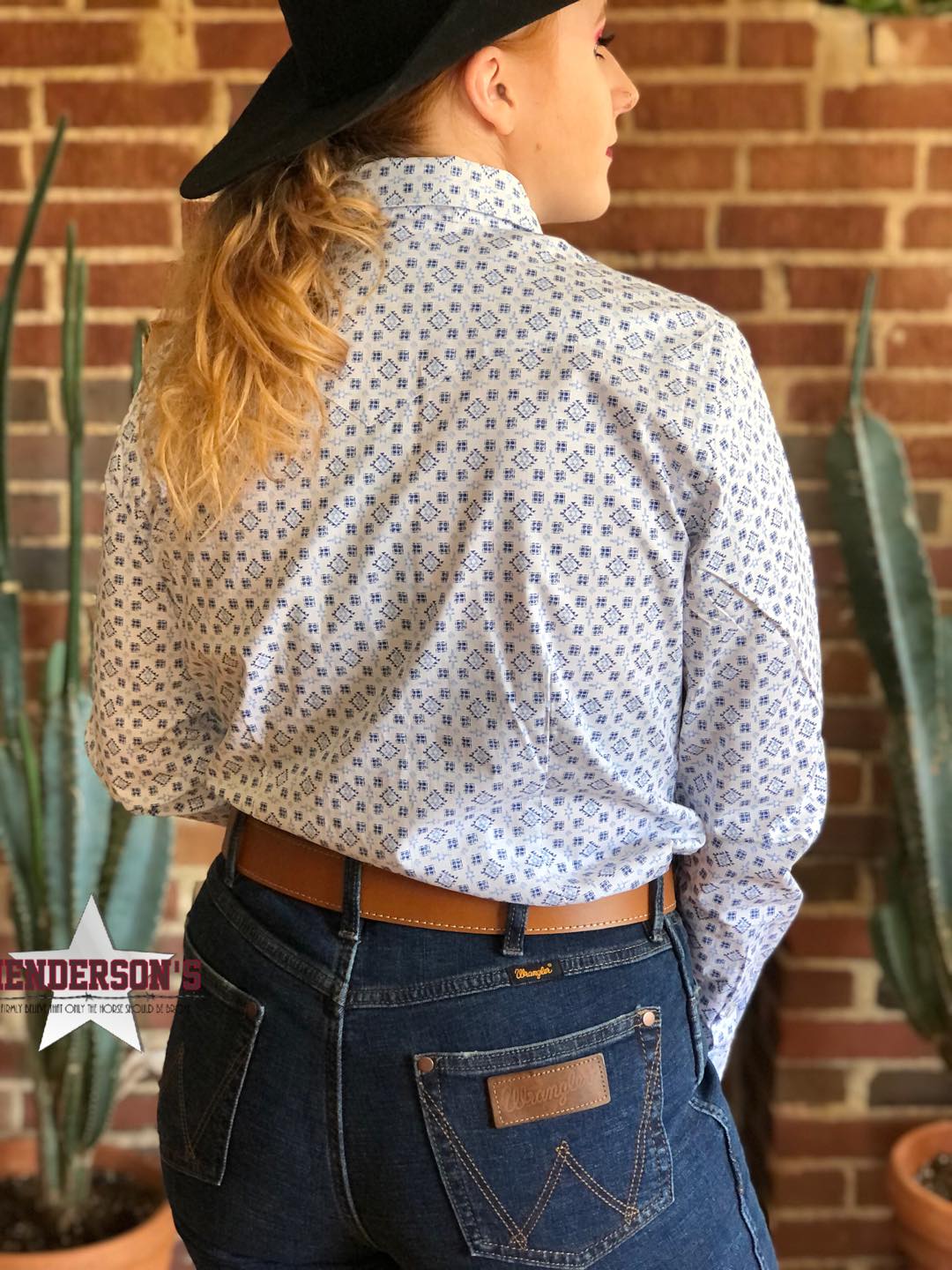 Rough Stock For Her ~ Blue Mini Aztec - Henderson's Western Store