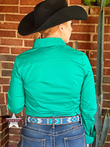Load image into Gallery viewer, Solid Button Down Shirts ~ Kelly Green - Henderson&#39;s Western Store