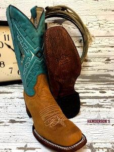 Load image into Gallery viewer, Ladies Turquoise Embroidery Boot Women&#39;s Boots Corral Boot   