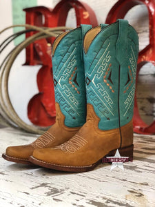 Load image into Gallery viewer, Ladies Turquoise Embroidery Boot Women&#39;s Boots Corral Boot   