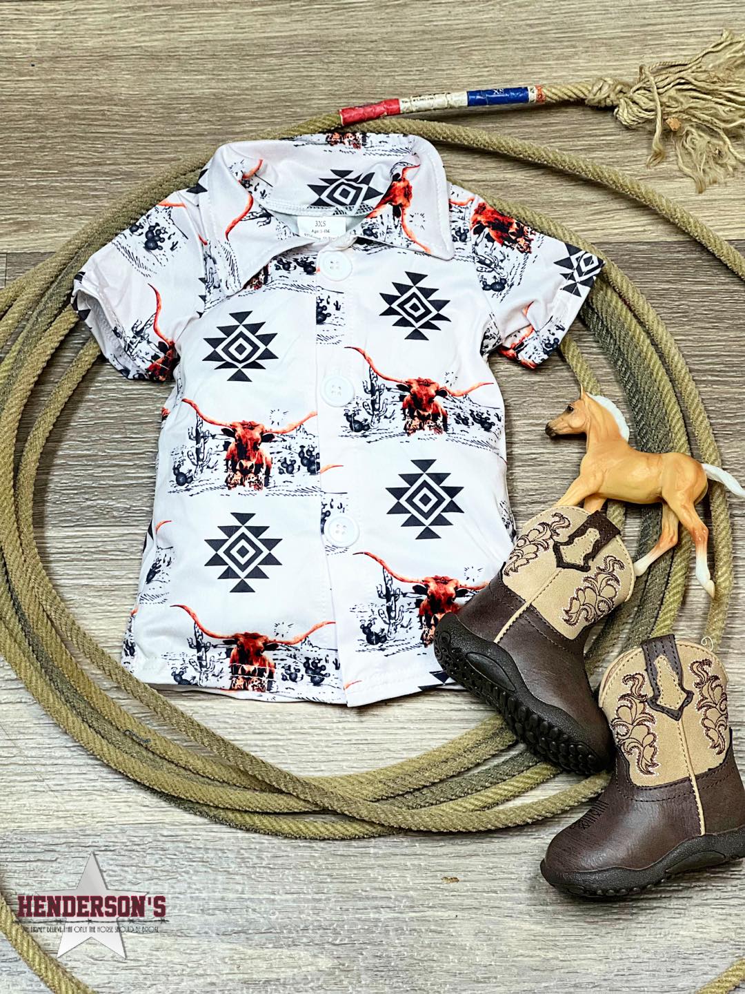 Aztec Longhorn Button Up - Henderson's Western Store