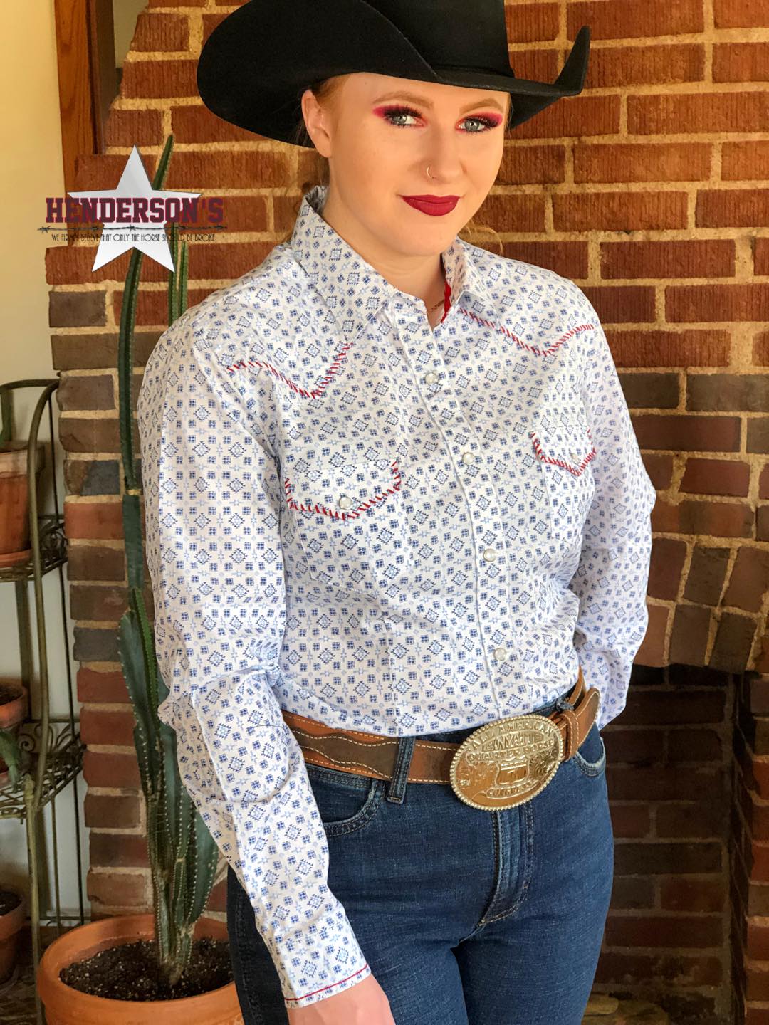 Rough Stock For Her ~ Blue Mini Aztec - Henderson's Western Store