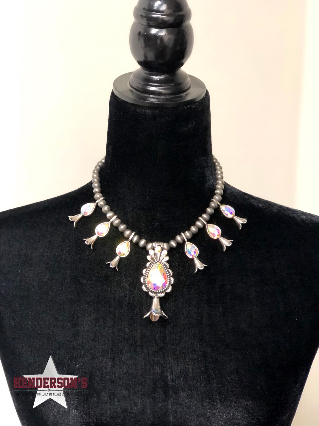 Navajo Pearl Necklace W/Cluster ~ Silver Jewelry Cowgirl Junk Co.