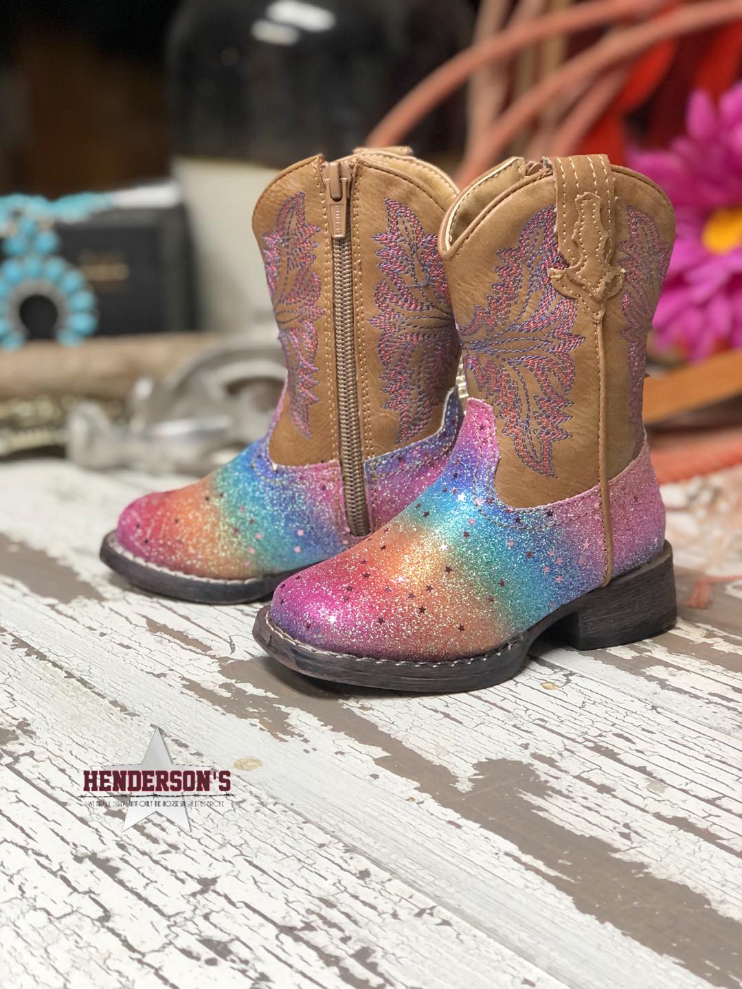 Rainbow Glitter Boots Girls Boots Roper 5 Toddler
