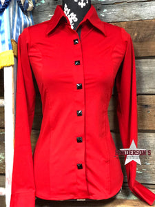 Load image into Gallery viewer, DIY Conceal Zipper Show Shirt ~ Red W/Black Show Shirt Show String   