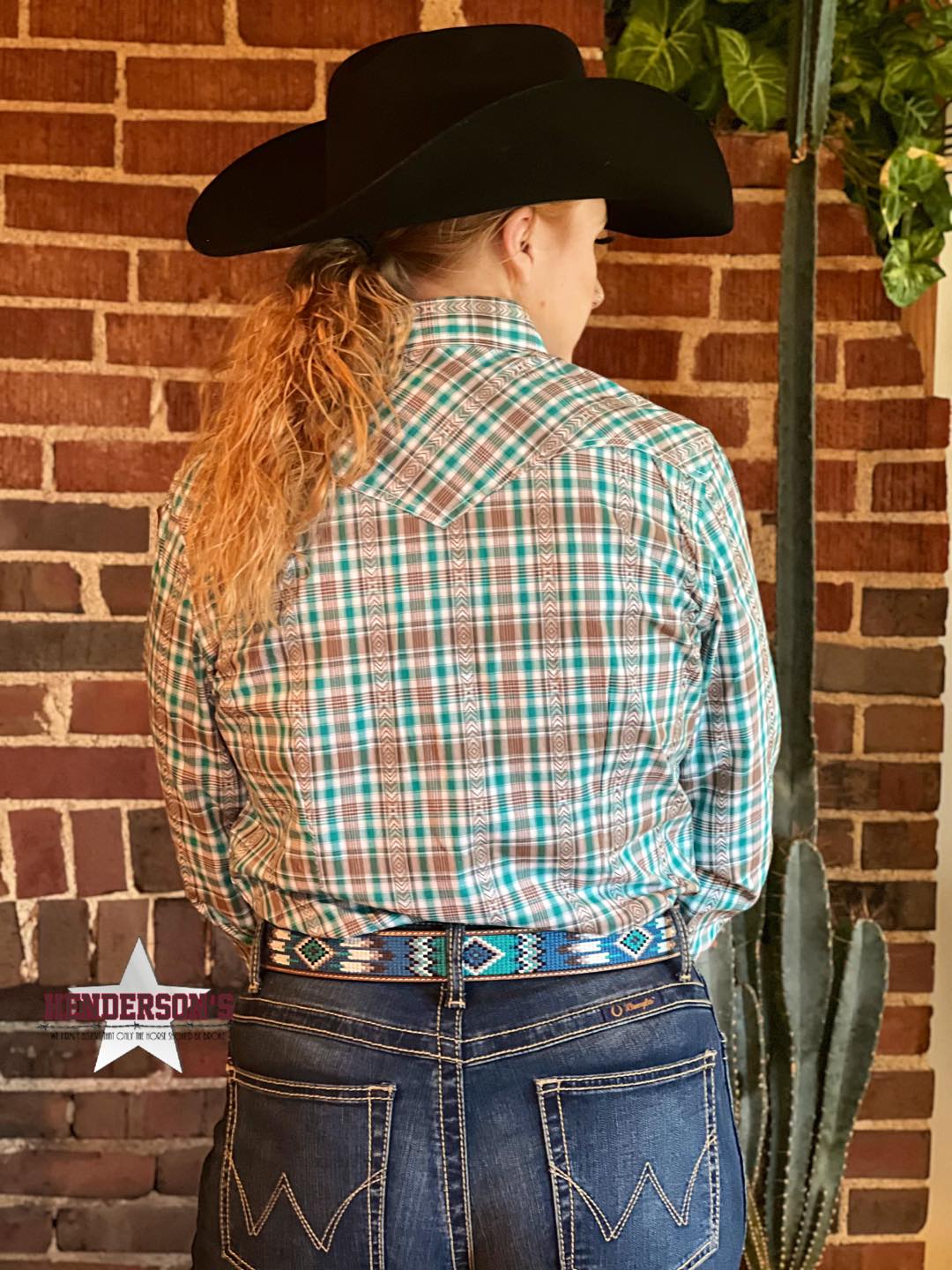 Rough Stock For Her - Turquoise Plaid - Henderson's Western Store