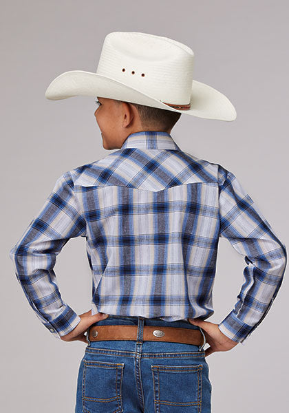 Boy's Navy Plaid by Roper - Henderson's Western Store