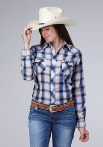 Load image into Gallery viewer, Ladies Navy Plaid by Roper - Henderson&#39;s Western Store