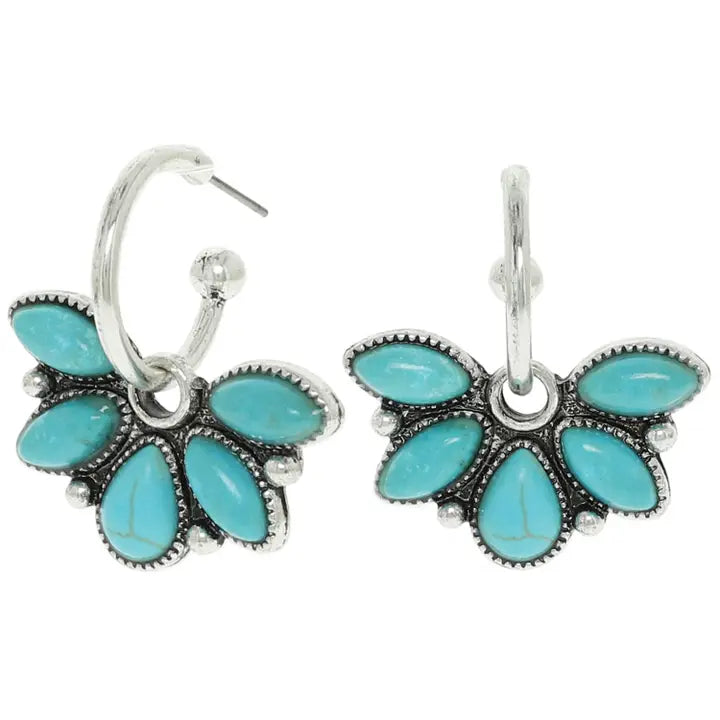 Western Floral Concho Hoop Earrings - Henderson's Western Store
