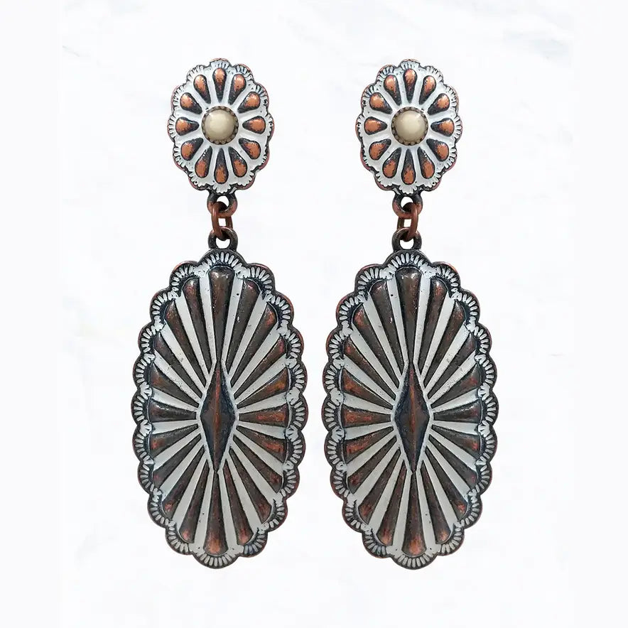 Western Copper Howlite Post Earrings - Henderson's Western Store