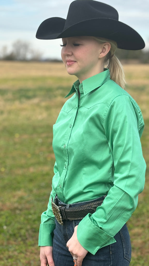 Sateen Solid Shirts ~ Apple Green