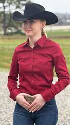 Solid Button Down Shirts ~ Burgundy - Henderson's Western Store