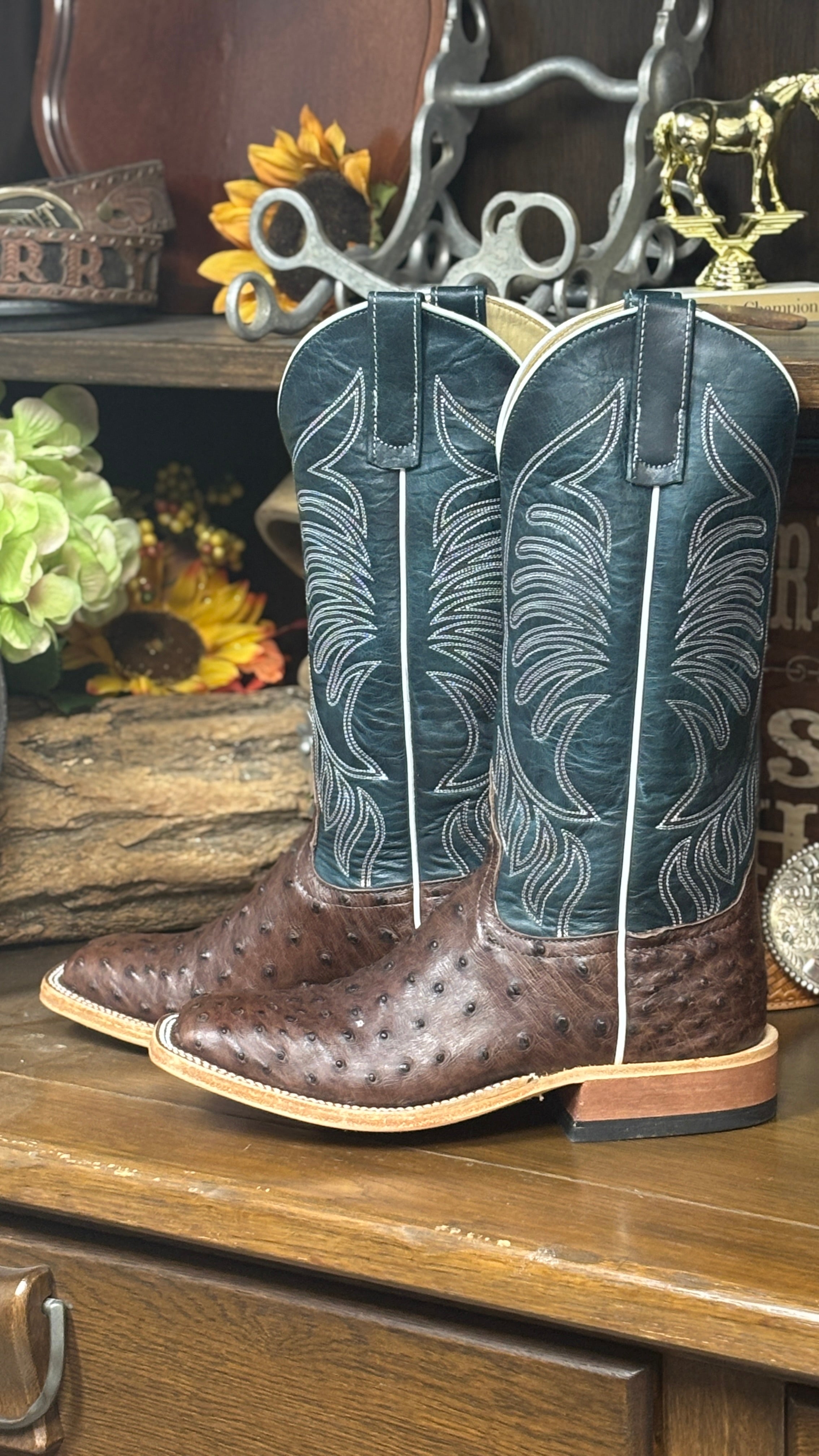 Kango Ostrich Anderson Bean Boots - Henderson's Western Store