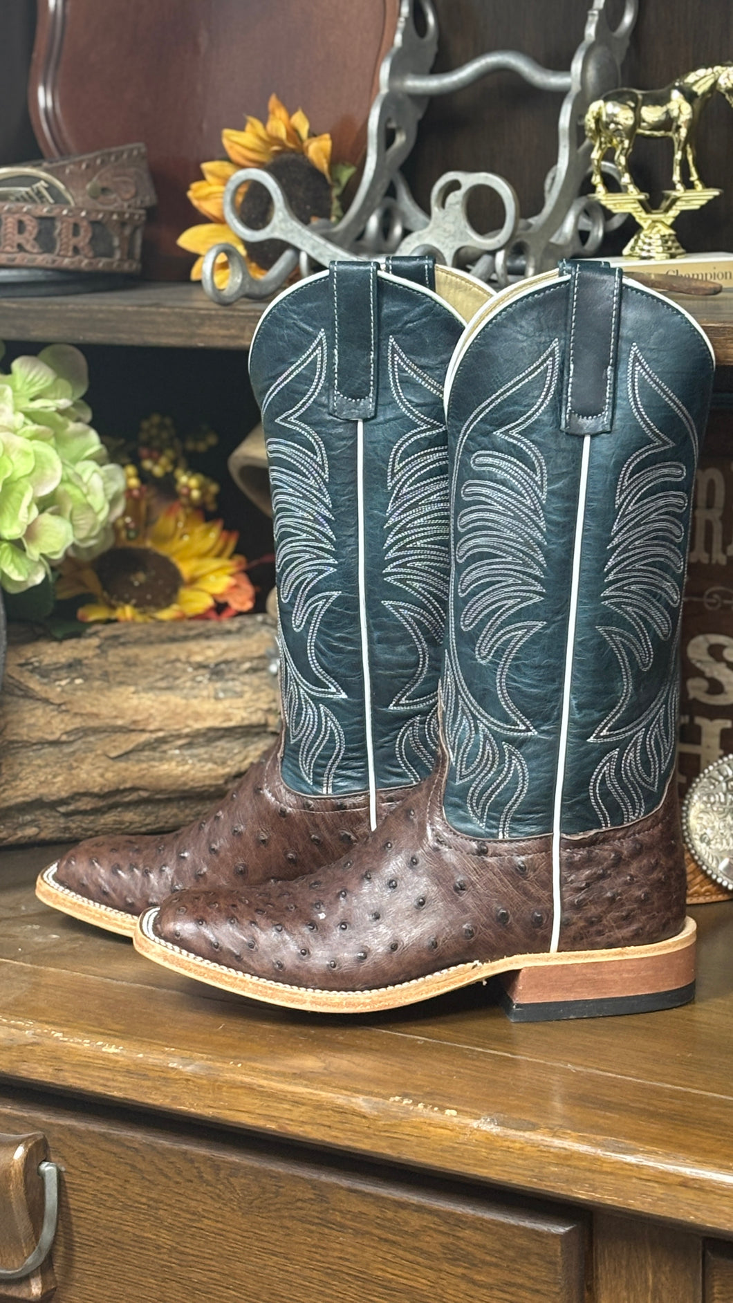 Kango Ostrich Anderson Bean Boots - Henderson's Western Store