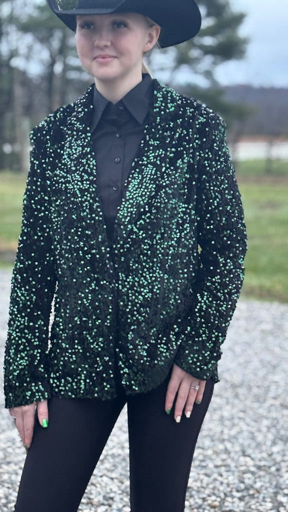 All Over Sequin Blazer ~ Emerald