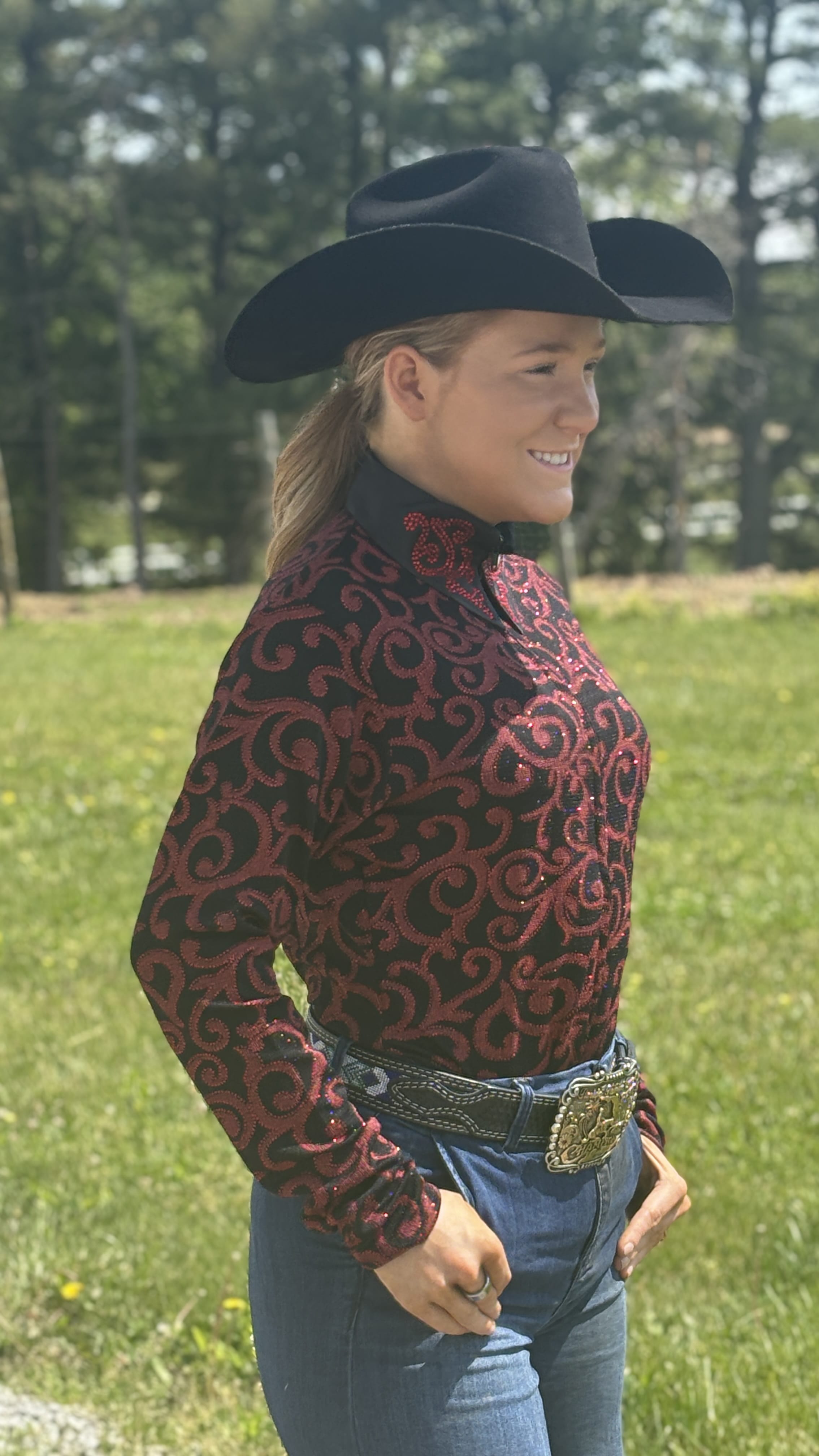 Scarlet Branches Ladies Front Zip Show Shirt - Henderson's Western Store