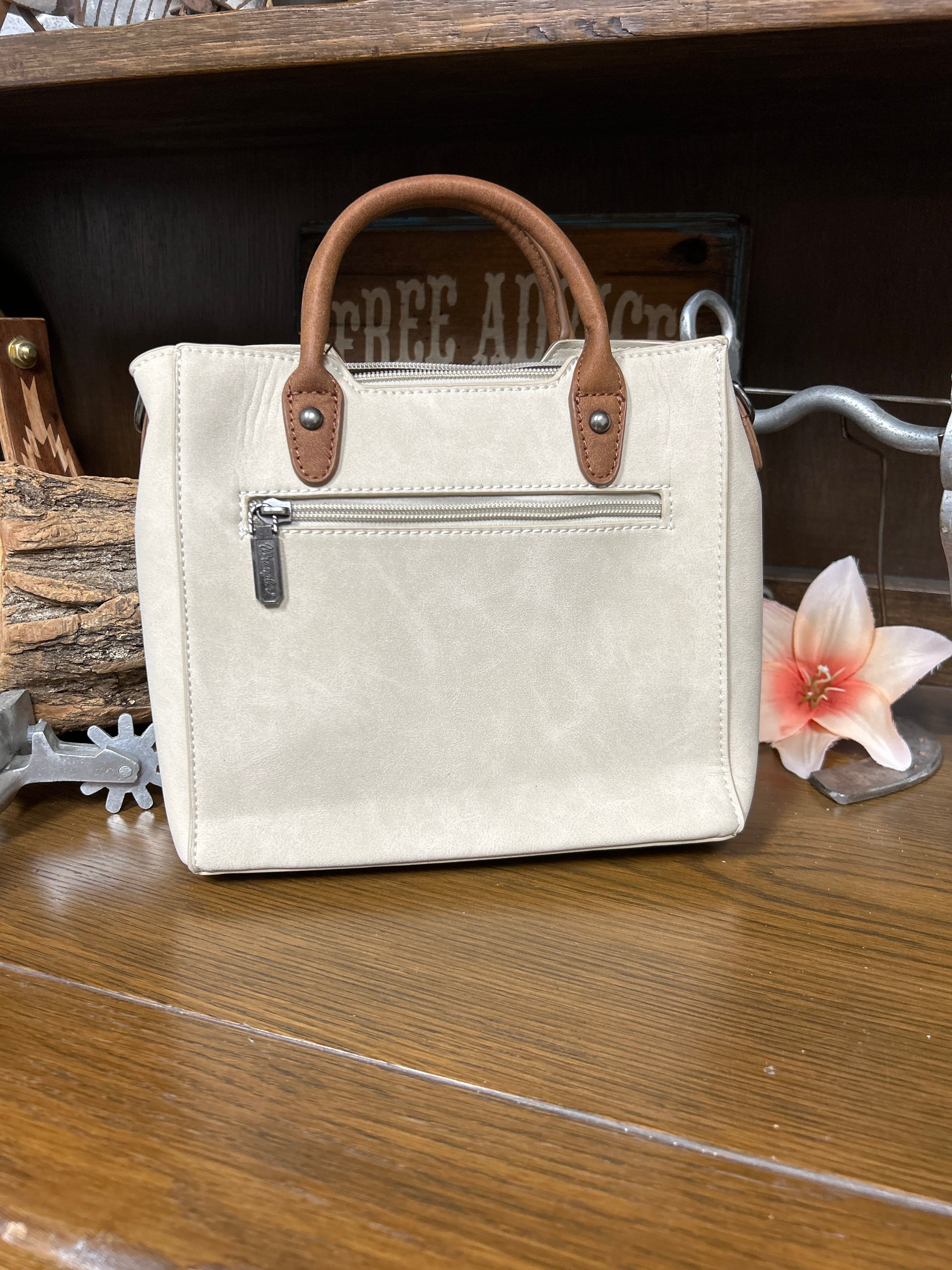 Wrangler Braided Whipstitch Tote ~ Beige - Henderson's Western Store