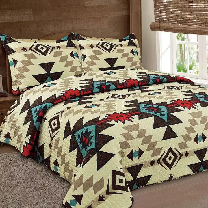 Navajo 3pc Quilted Bedding Set