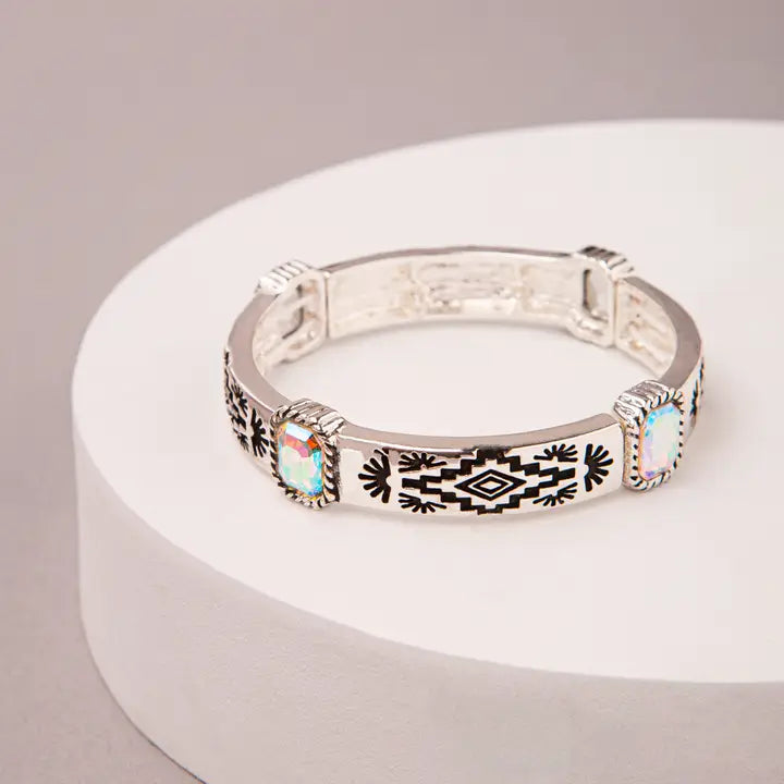 Western Aztec Jeweled Pictograph Bracelet - Henderson's Western Store