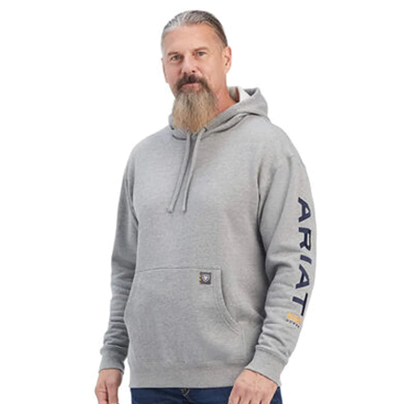 Mens Ariat Rebar Hoodie ~ Heather Grey - Henderson's Western Store