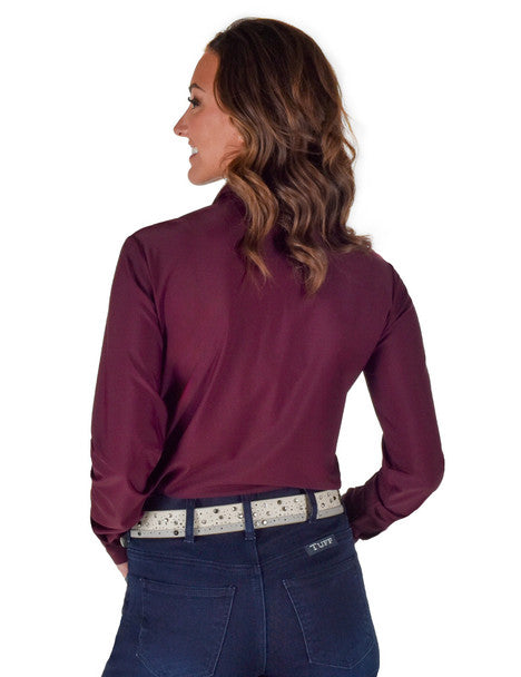 Pullover Button Up by Cowgirl Tuff ~ Burgundy Breath - Henderson's Western Store
