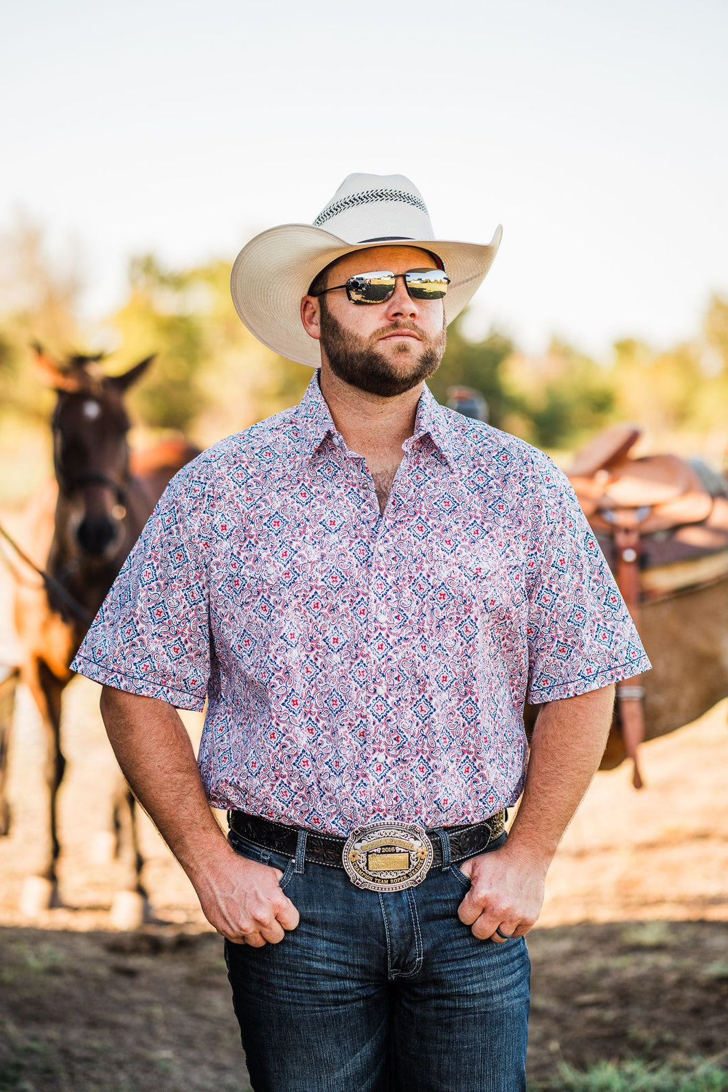 Men's Rough Stock ~ Red Paisley - Henderson's Western Store