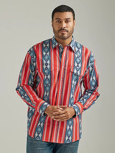 Load image into Gallery viewer, Checotha  Western Shirt by Wrangler ~ Red Aztec - Henderson&#39;s Western Store