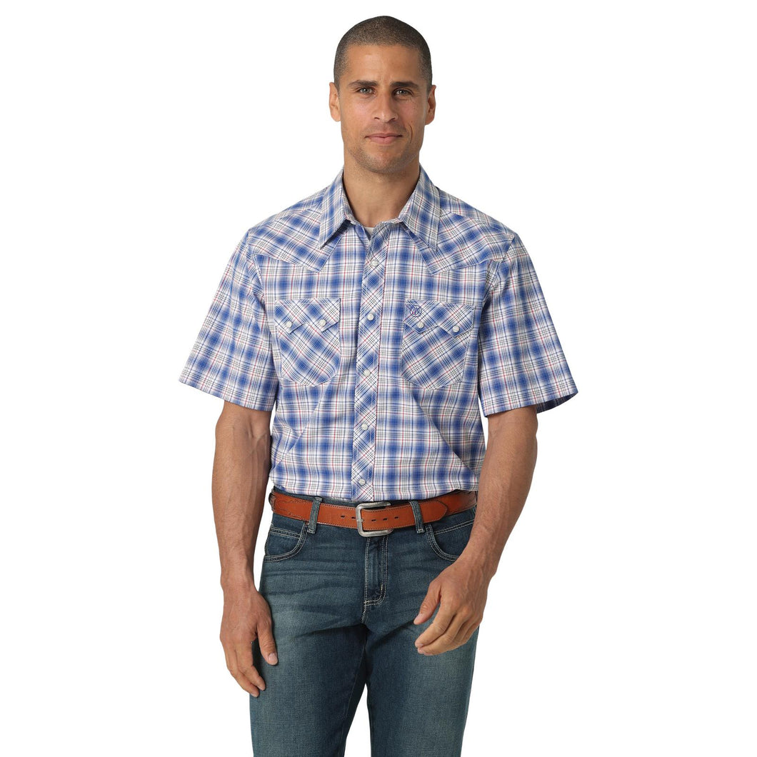 Men's Wrangler Retro Plaid ~ Blue - Henderson's Western Store