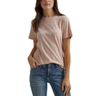 Ladies Wrangler Logo Tee ~ Peach - Henderson's Western Store