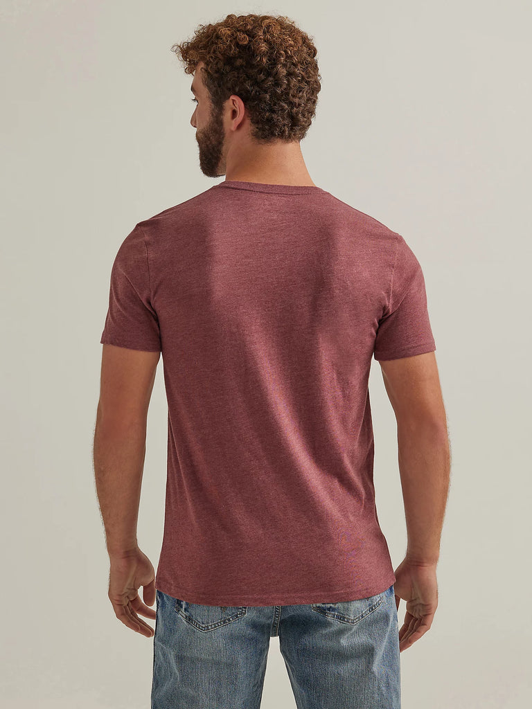 Men's Wrangler Kabel Logo Tee ~ Burgundy - Henderson's Western Store