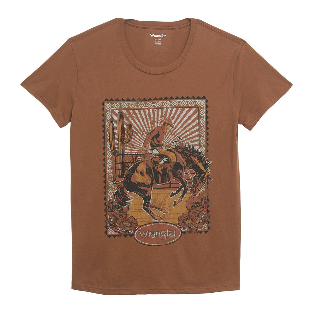 Ladies Wrangler Graphic Tee ~ Toffee - Henderson's Western Store