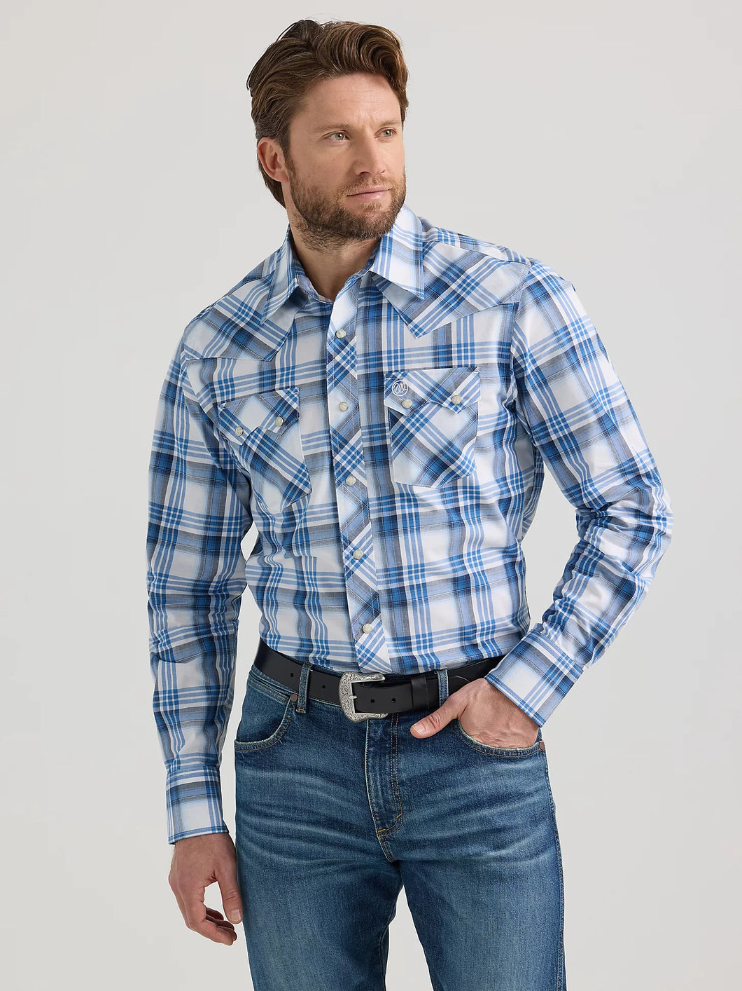 Men's Wrangler Retro Plaid ~ Blue