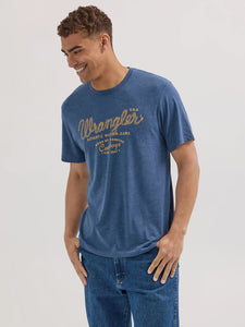 Load image into Gallery viewer, Men&#39;s Wrangler Rope Logo Tee ~ Denim