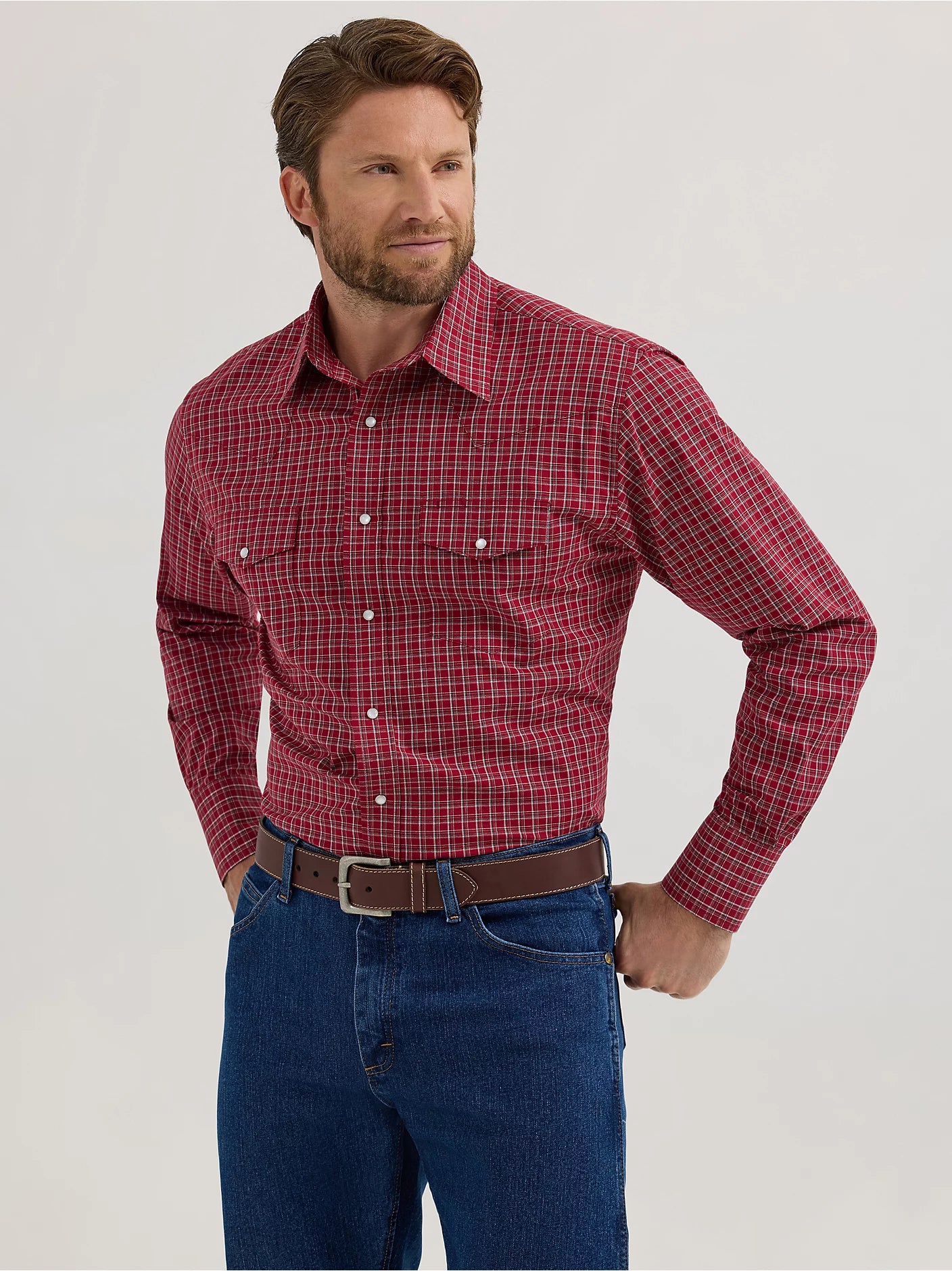 Western Plaid Shirt by Wrangler ~ Red - Henderson's Western Store