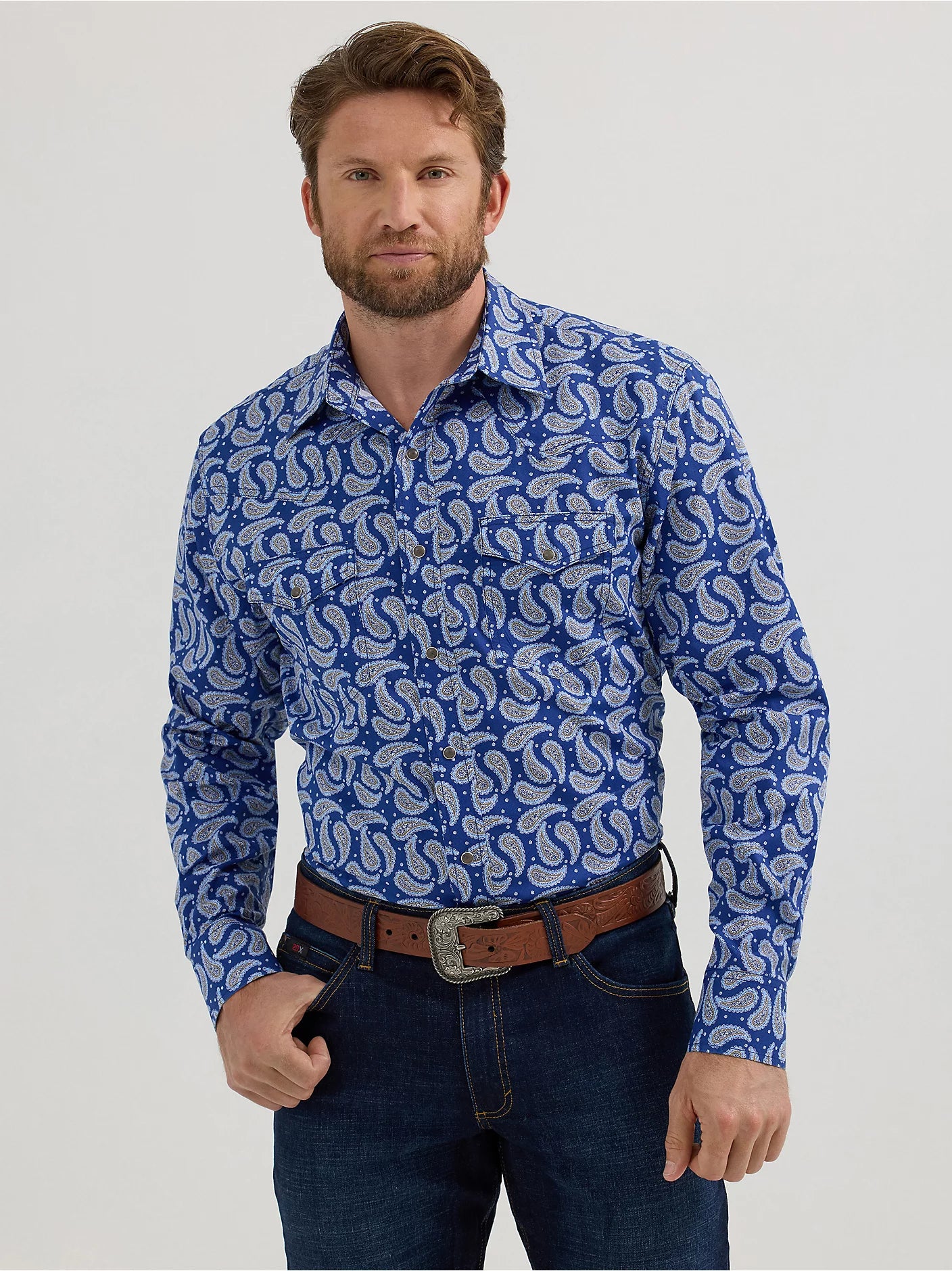 Men's Wrangler 20X Print ~ Royal Paisley - Henderson's Western Store