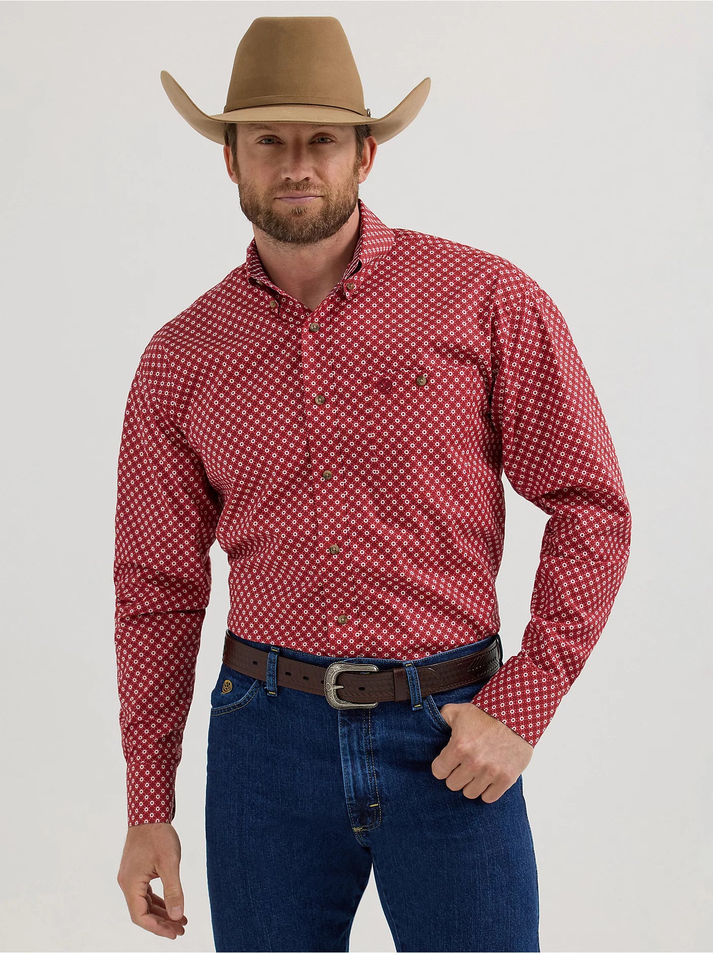 George Strait Shirt by Wrangler ~ Red - Henderson's Western Store