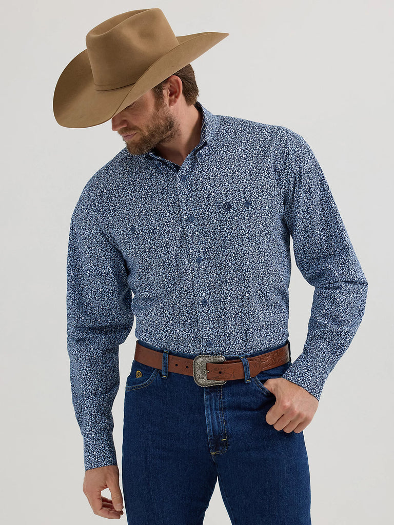 George Strait Shirt by Wrangler ~ Navy