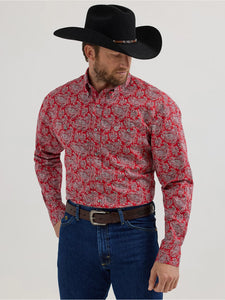 Load image into Gallery viewer, George Strait Shirt by Wrangler ~ Red Paisley