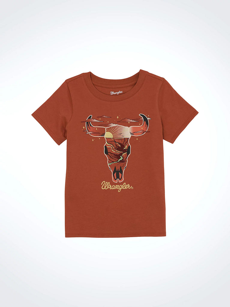 Girl's Wrangler Western Tee ~ Rust