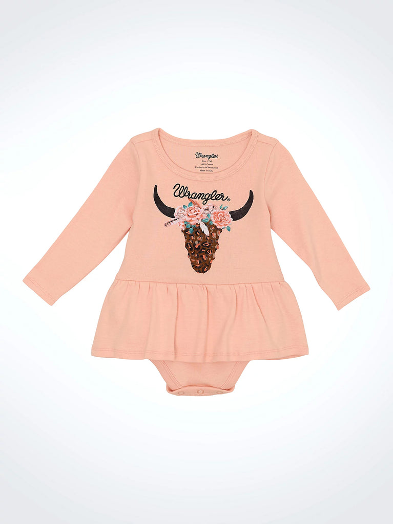 Wrangler Baby Skirted Bodysuit ~ Coral