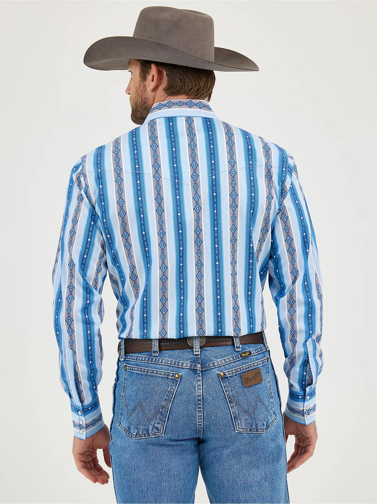 Checotah Western Shirt by Wrangler ~ Blue